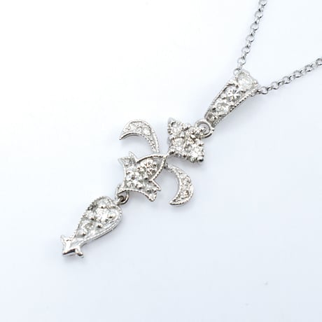 18金ホワイトゴールド ダイヤモンド ペンダント ネックレス　41385-310wACEZ