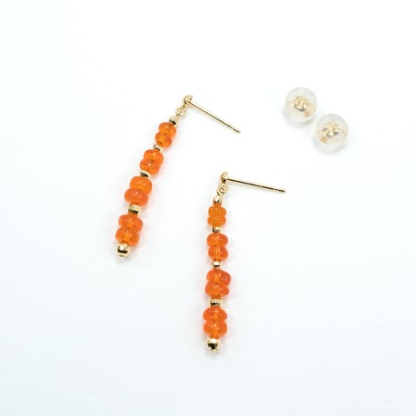 K18線加工ファイヤー オパール ピアス 82109-137ｗAFZ