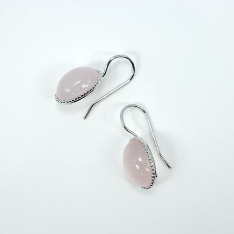 シルバー ローズクォーツ ピアス 82155-741