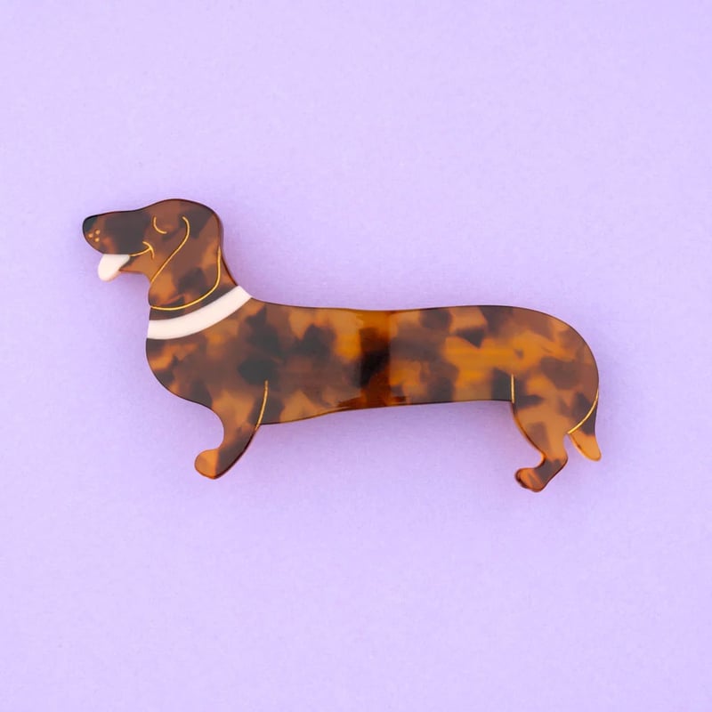 Chic & Plus ダックスフンド ヘアバレッタ　フランス製　ハンドメイド Coucou Suzette】Dachshund バレッタ | goldandbouncy