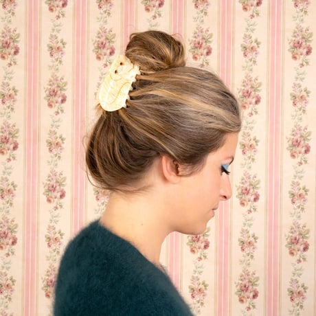 【Coucou Suzette x goldandbouncy】Exotic Cat ヘアクリップ （アイボリー）