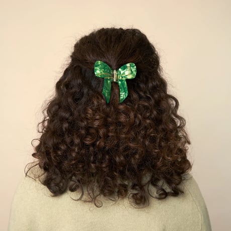 【Coucou Suzette】Green Ribbon ヘアクリップ