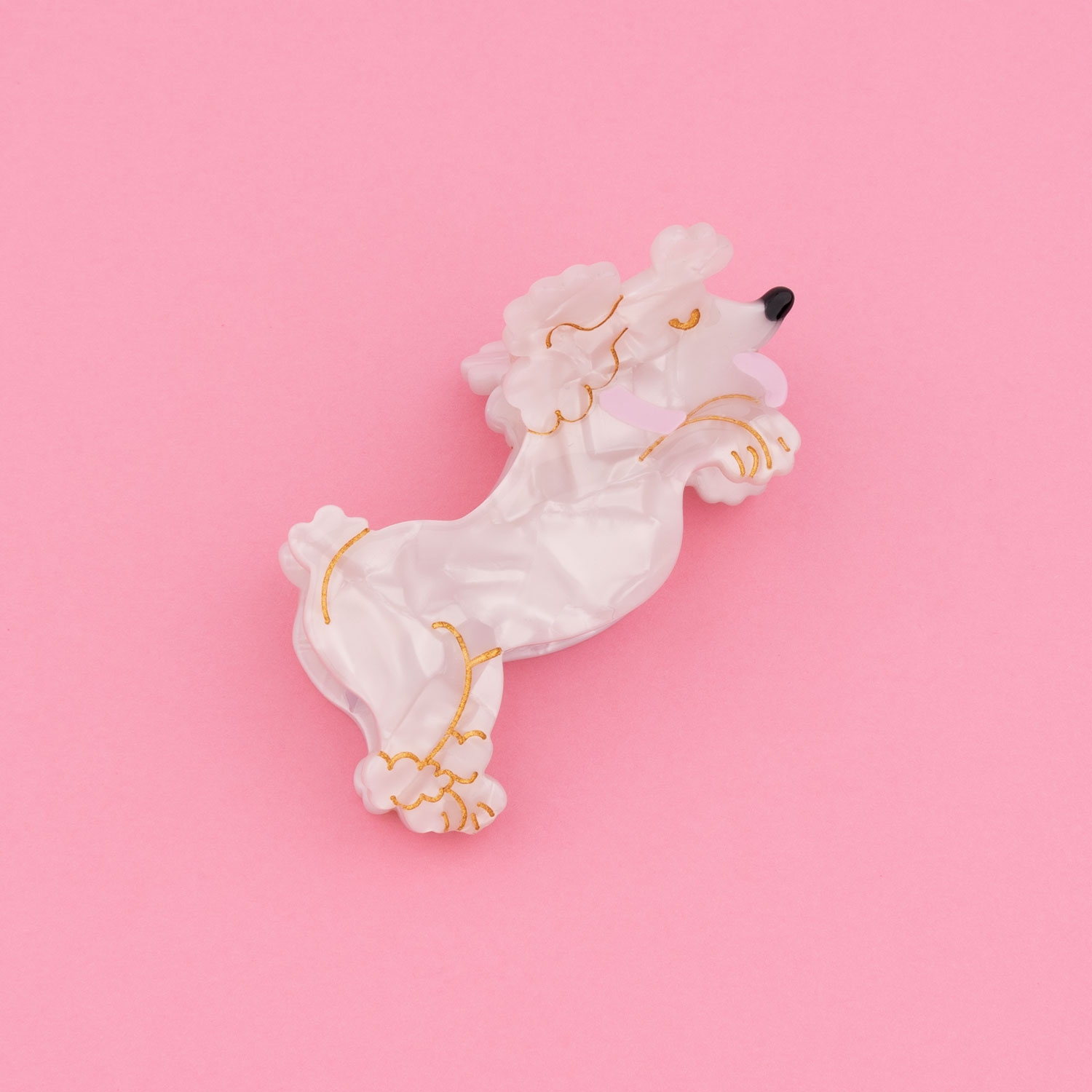 SALE♡handmade♡♡プードル♡♡ブラック&ピンクヘアクリップ original