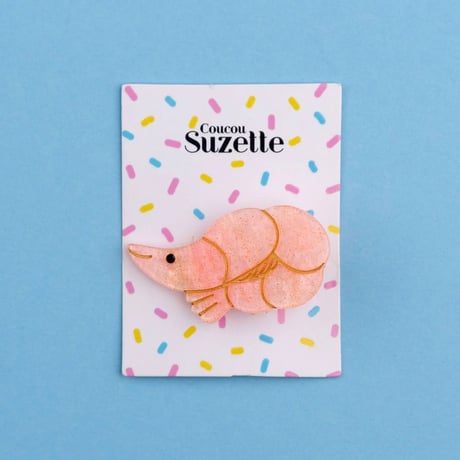 【Coucou Suzette】Pink Shrimp ミニヘアピン