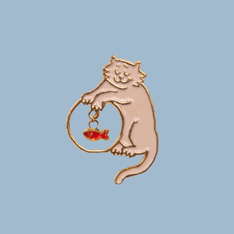 【Coucou Suzette】Cat ＆Goldfish ピンブローチ