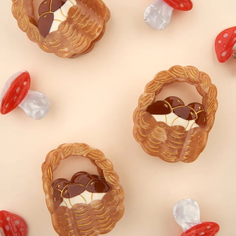 【Coucou Suzette】Mushroom Basket ヘアクリップ