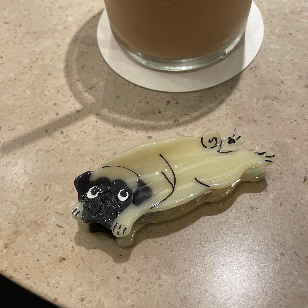 Coucou Suzette】Pug ヘアクリップ | goldandbouncy