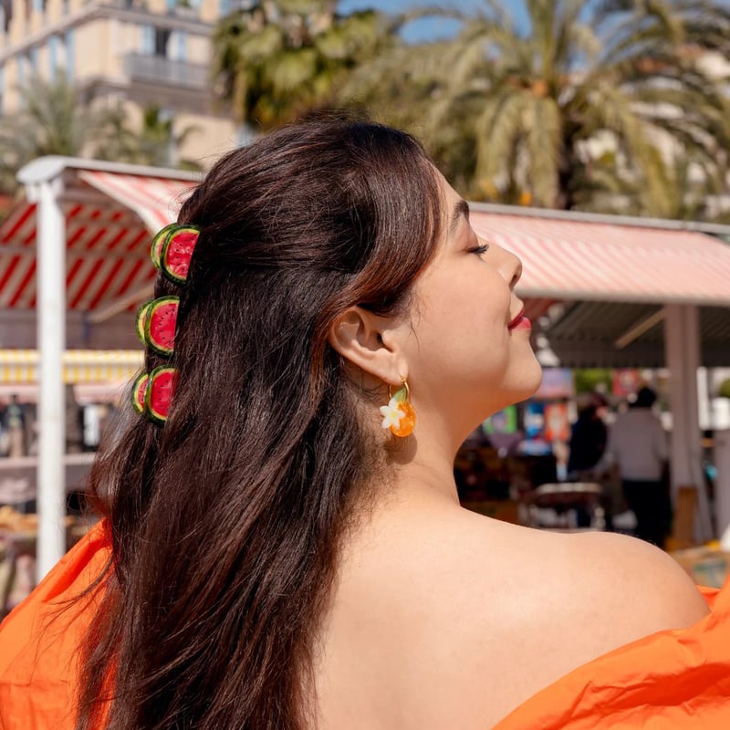 ヘアクリップ スモールサイズ Coucou Suzette】Mini Watermelon ヘアクリップ（スモールサイズ