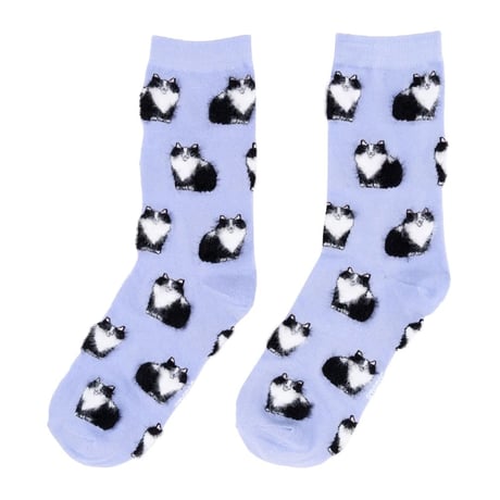 【Coucou Suzette】Black & White Cat くつした
