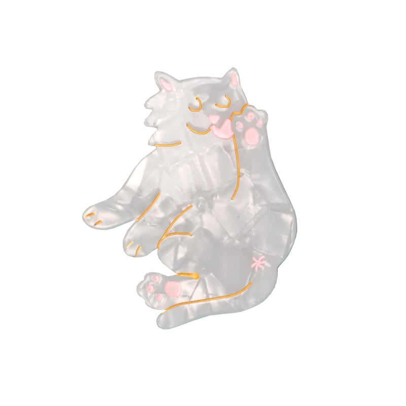 Coucou Suzette】White Cat ヘアクリップ | goldandbouncy