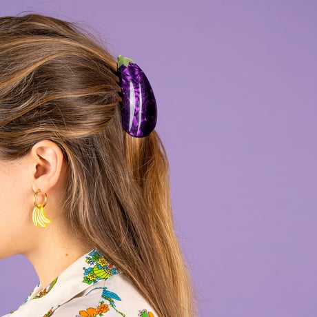 【Coucou Suzette】Eggplant（ナス）ヘアクリップ