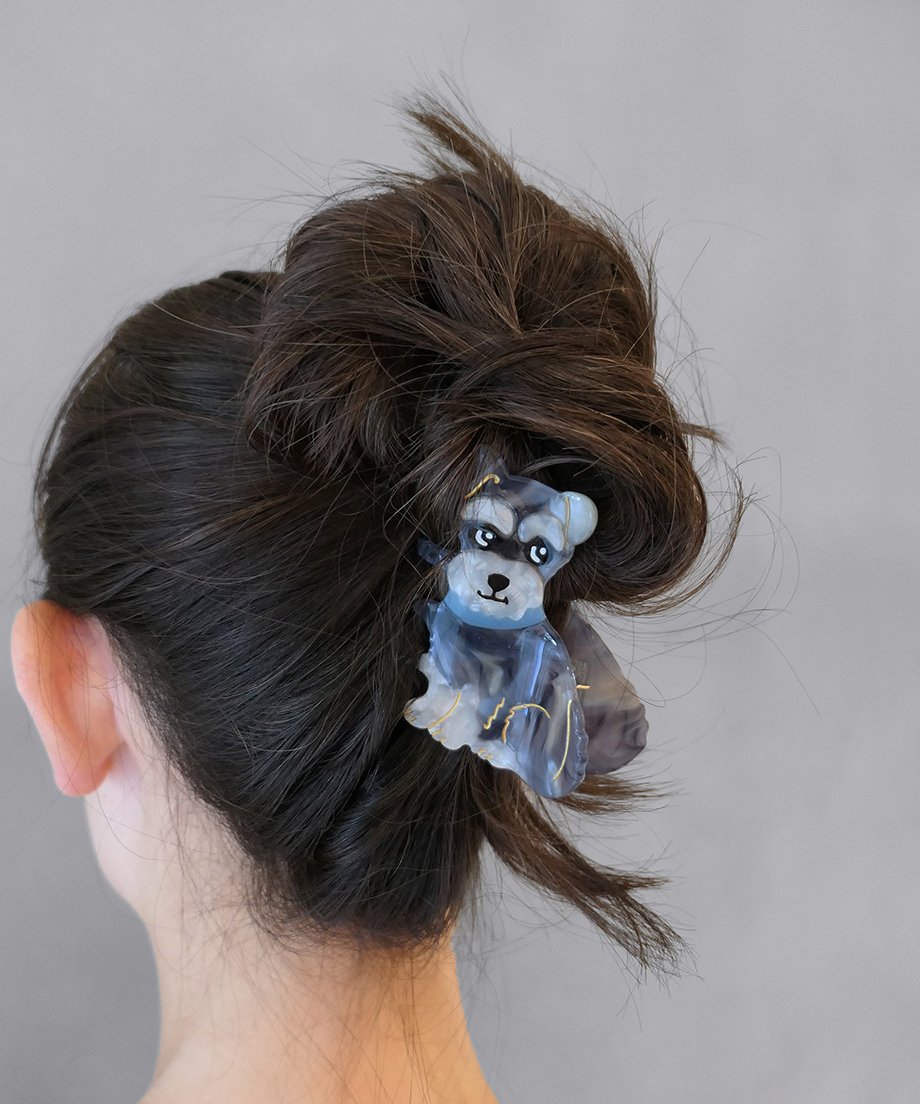 ꫛꫀꪝ【ミニチュアシュナウザー】ベビーヘアクリップ　キッズヘアクリップ　ヘアピン coucousuzette x goldandbouncy】コラボレーション第2弾！ミニチュア