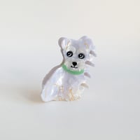 【Coucou Suzette x goldandbouncy】Miniature Schnauzer ミニチュアシュナウザー ヘアクリップ （ホワイト）