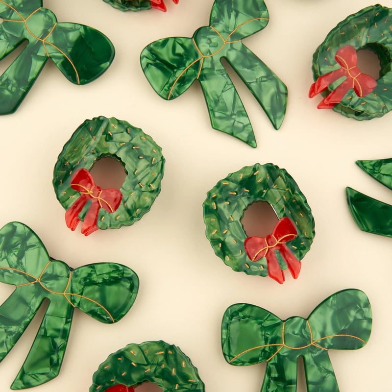 Coucou Suzette】Green Ribbon ヘアクリップ | goldandbo
