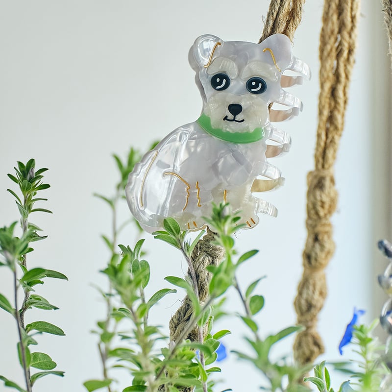 ꫛꫀꪝ【ミニチュアシュナウザー】ベビーヘアクリップ キッズヘア