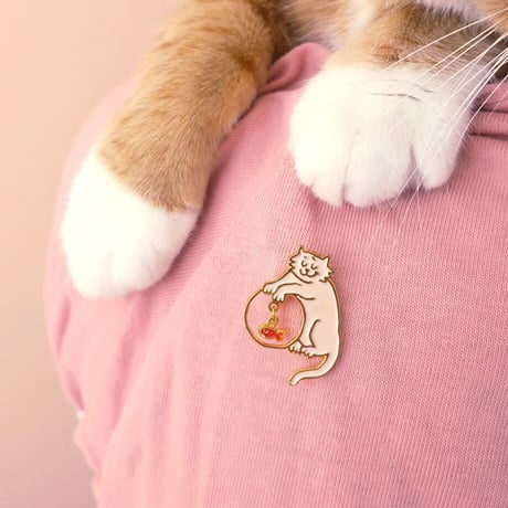 【Coucou Suzette】Cat ＆Goldfish ピンブローチ