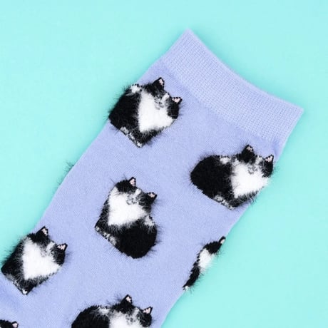 【Coucou Suzette】Black & White Cat くつした