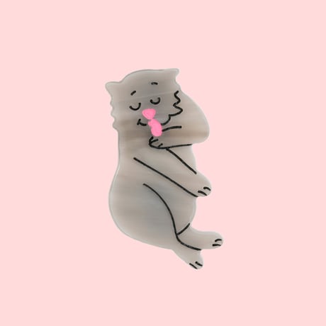 【Coucou Suzette】Gray Cat ミニヘアピン