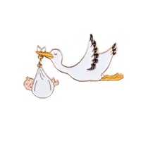 【Coucou Suzette】Stork ピンブローチ（white baby）