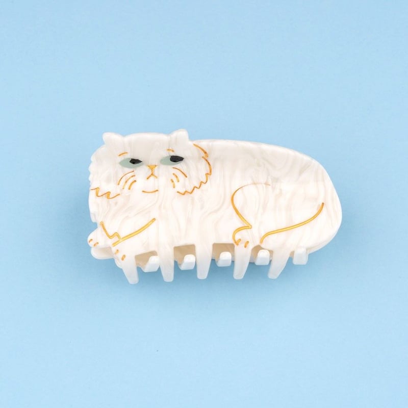 ヘアクリップ　ロブスター　グレー猫 charger_grcatclaw