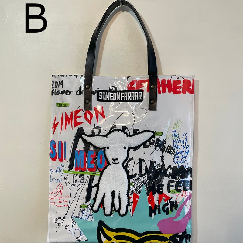 SIMEON FARRAR】当店限定 PVC FABRIC BAG LAMB（ホワイトマルチ...