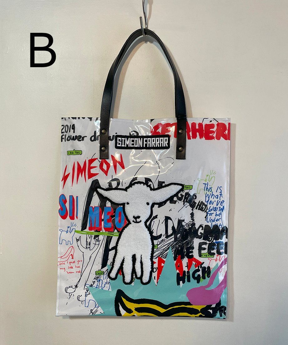 SIMEON FARRAR】当店限定 PVC FABRIC BAG LAMB（ホワイトマルチ