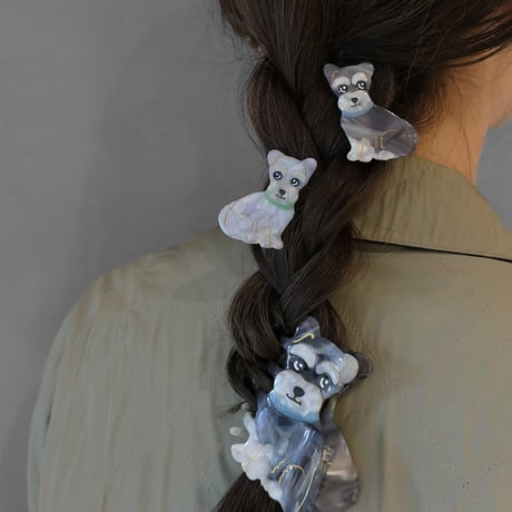 【Coucou Suzette x goldandbouncy】Miniature Schnauzer ミニチュアシュナウザー ヘアピンセット