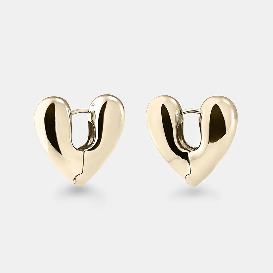 ANNIKA INEZ】HEART HOOPS ラージピアス（ゴールド） | goldand...