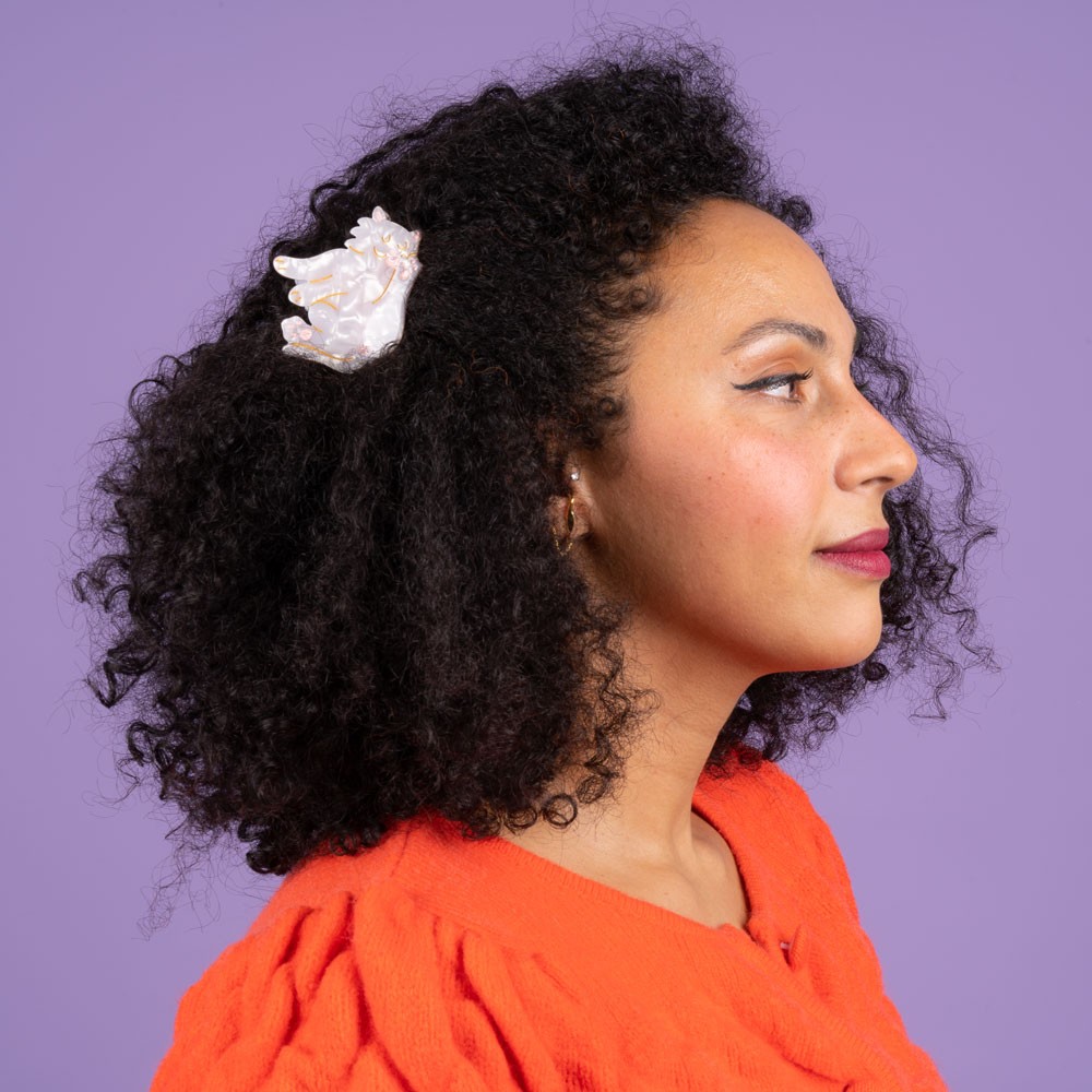 Coucou Suzette】White Cat ヘアクリップ | goldandbouncy