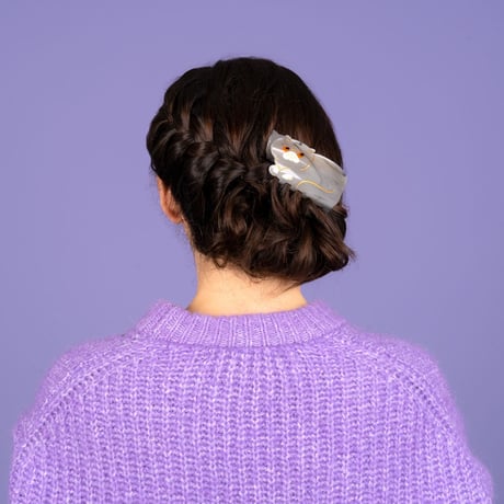 【Coucou Suzette x goldandbouncy】Exotic Cat ヘアクリップ （グレー）