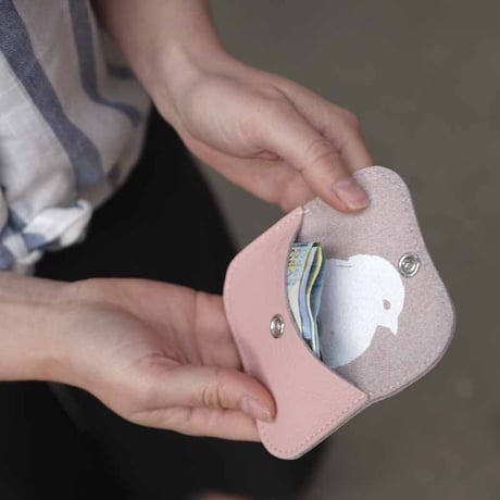 【Keecie】Mini Me　ひよこ ミニレザーポーチ　Soft Pink
