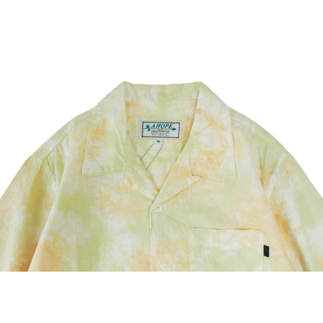 A HOPE HEMP「MARBLE 開襟シャツ(GREEN&ORANGE)」