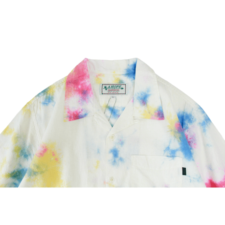 A HOPE HEMP「MARBLE 開襟シャツ(MULTI)」