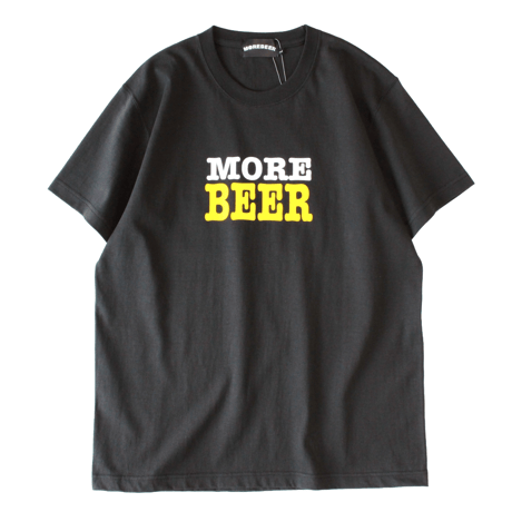 MORE BEER「BIG LOGO TEE(CHARCOAL BLACK)」