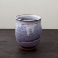 ◆◇陶器 萩焼 輪花◆◇　湯呑（木箱入）　白景山 作