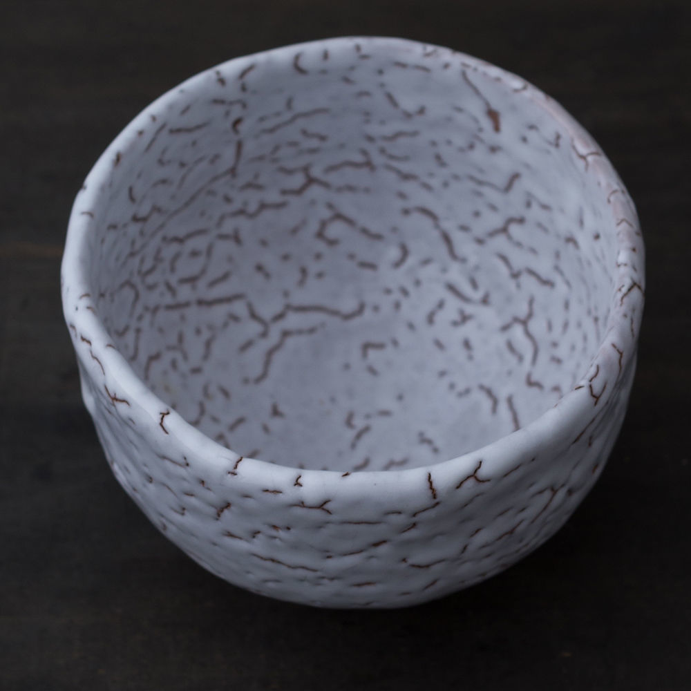 陶器 萩焼 輪花 白萩野点 抹茶碗(木箱入） 中村国輔 作 | 陶器 和食器