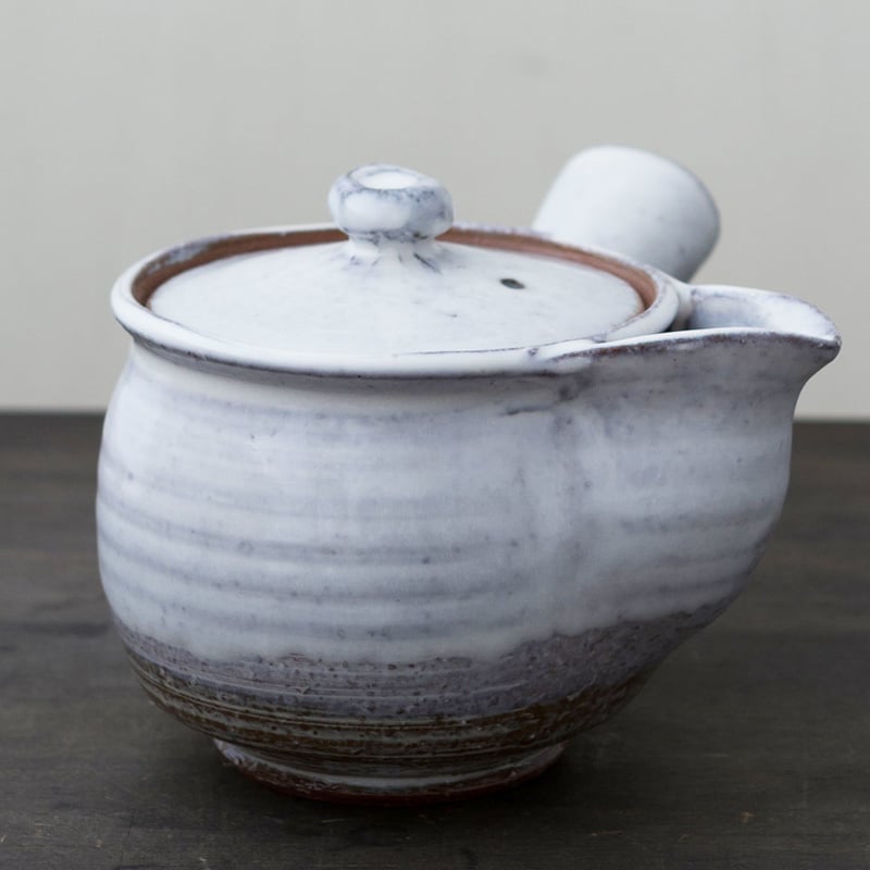 ◇◇陶器 萩焼 輪花◇◇ 白萩茶器セット（木箱入） 白景山 作