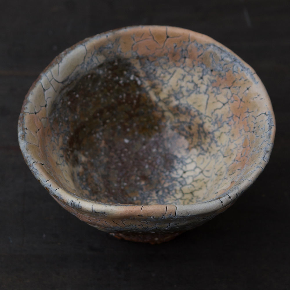 陶器 萩焼 輪花 鬼萩ぐい呑(木箱入） 黒田岳 作 | 陶器 和食器 萩焼の
