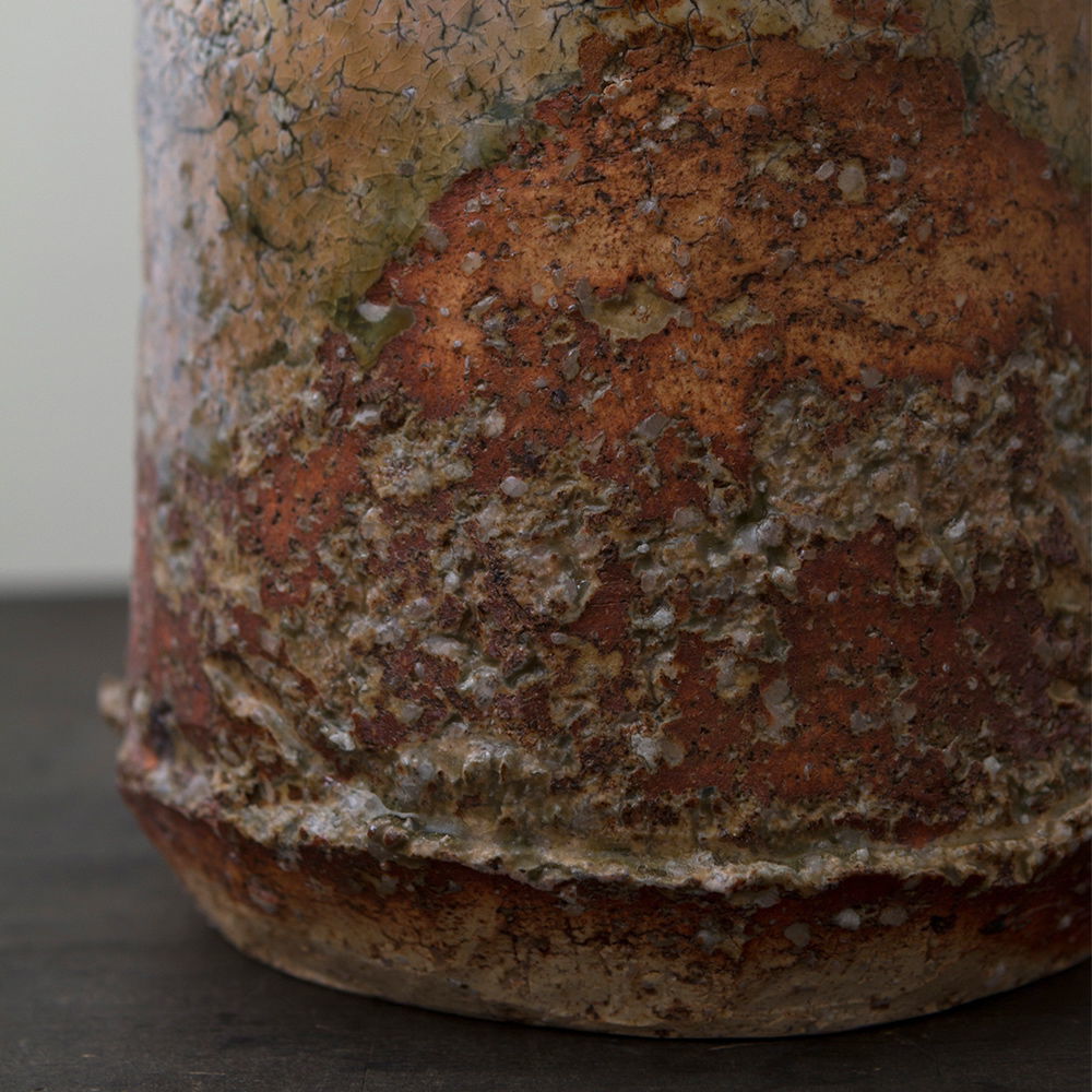 陶器 萩焼 輪花 鬼萩筒花入(木箱入) 黒田岳作 | 陶器 和食器 萩焼のお