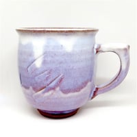◆◇陶器 萩焼 輪花◆◇　紫マグカップ c-11　白景山