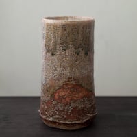 ◇◇陶器 萩焼 輪花◇◇ 鬼萩湯呑茶碗（木箱入）黒田岳 作