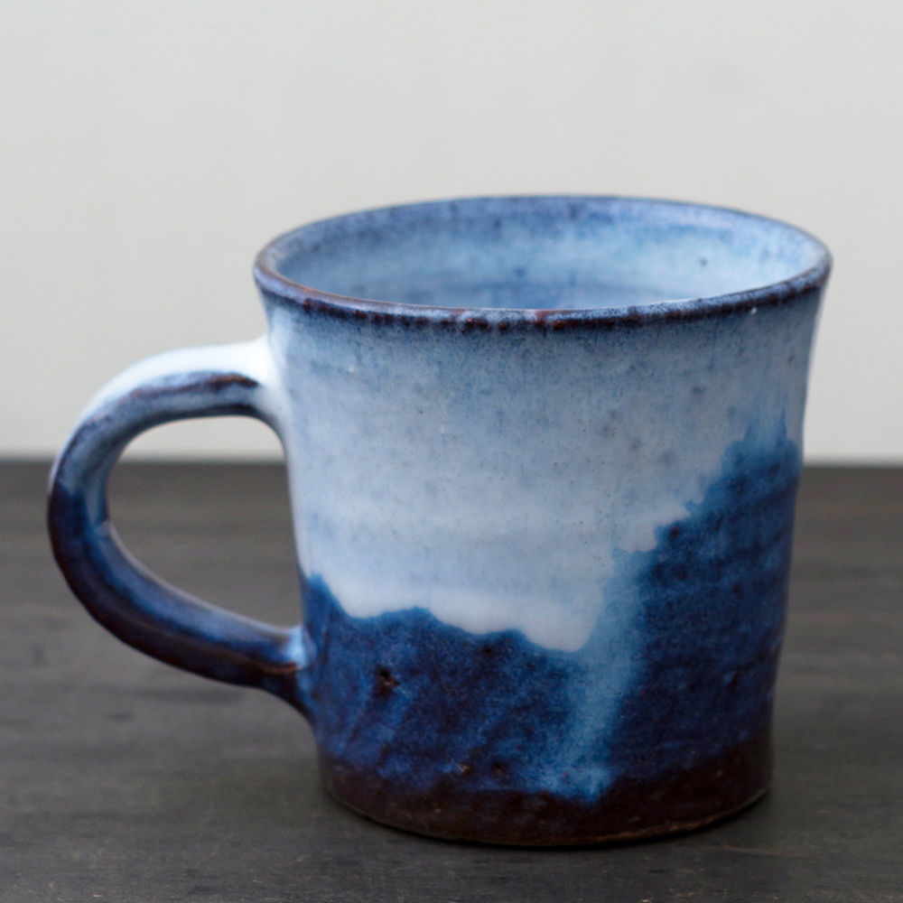 ◇◇陶器 萩焼 輪花◇◇ ペアコーヒー マグカップ （木箱入） 河野聡