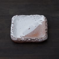 陶器 萩焼 輪花 登り窯焼成 鬼萩銘々皿 五枚揃(木箱入） 小久保凌雲 作