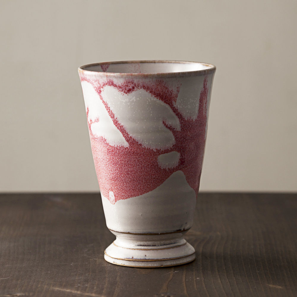 ◇◇陶器 萩焼 輪花◇◇ 和グラス（赤） 小田光治 | 陶器 和食器 萩焼