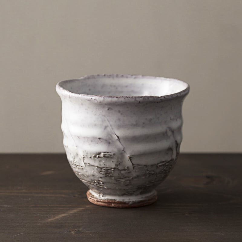 筒茶碗 萩白釉 筒茶碗 萩白釉