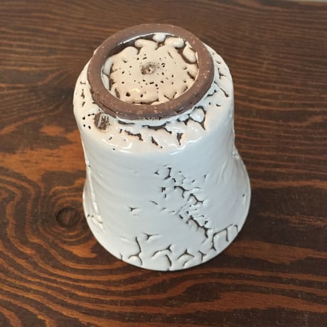 ◆◇陶器 萩焼 輪花◆◇　焼酎グラス（梅花皮）　白景山 作
