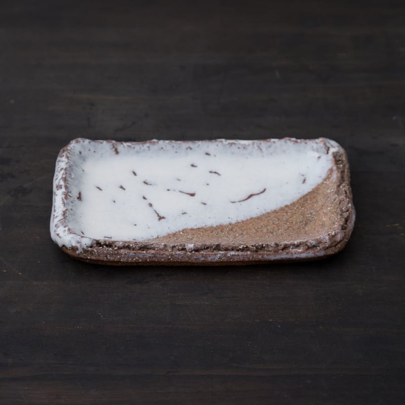 陶器 萩焼 輪花 登り窯焼成 鬼萩銘々皿 五枚揃(木箱入） 小久保凌雲 作