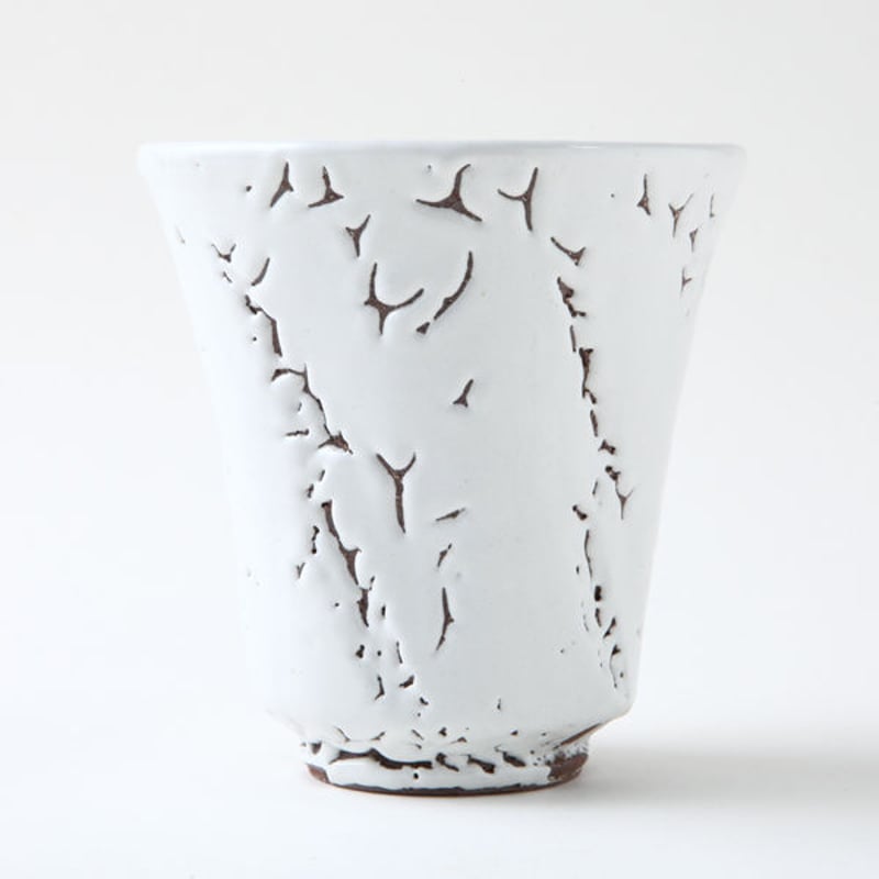 ◇◇陶器 萩焼 輪花◇◇ 焼酎グラス（梅花皮） 白景山 作 | 陶器 和