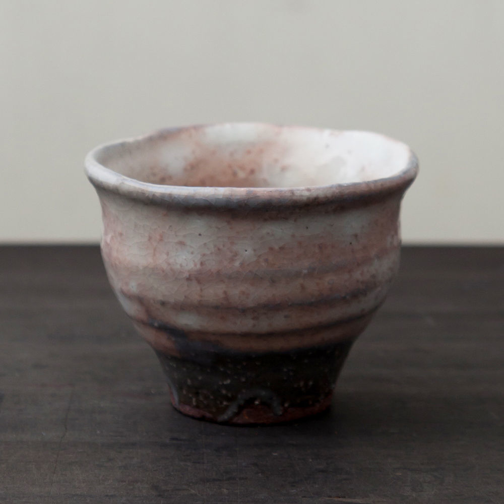 陶器 萩焼 輪花 ぐい呑(木箱入） 中村國輔 作 | 陶器 和食器 萩