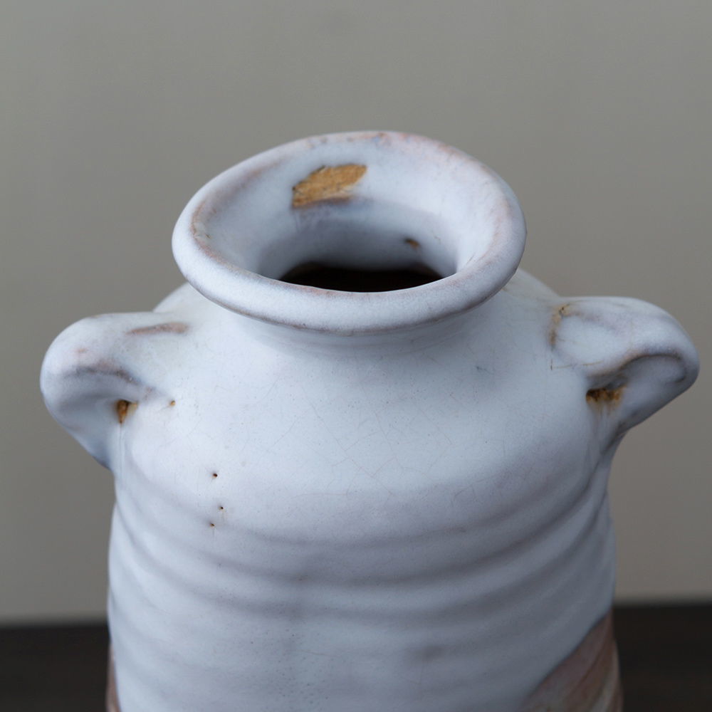 陶器 萩焼 輪花 耳付花瓶(木箱入) 林紅陽 作 | 陶器 和食器 萩焼のお店